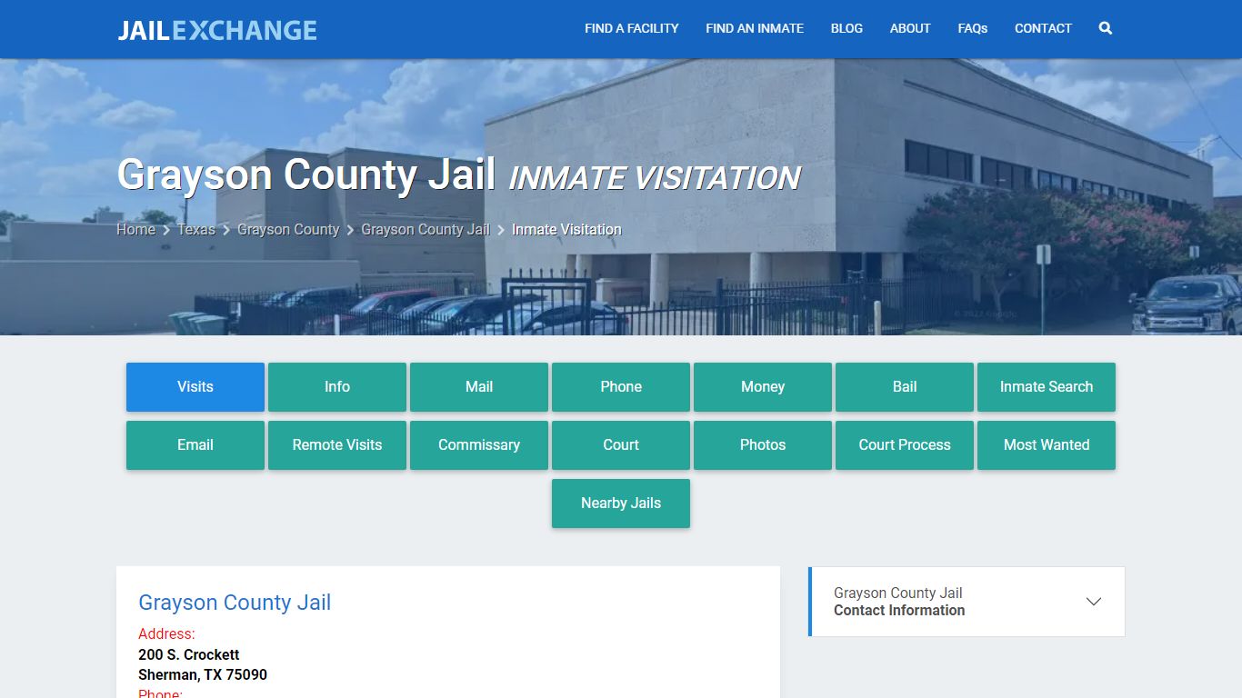 Inmate Visitation - Grayson County Jail, TX - Jail Exchange